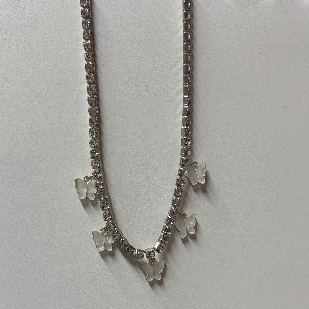Elegant Silver Necklace with Butterfly Accents